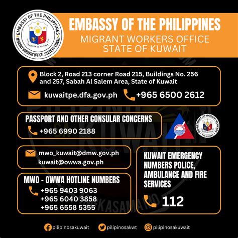 philippine embassy kuwait new contact number|How to Contact Philippine Embassy in Kuwait .